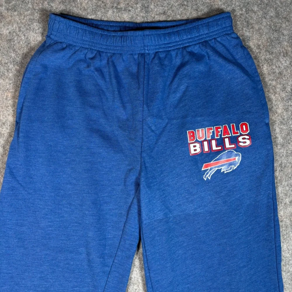 Buffalo Bills NFL Sweatpants‎ Mens M Blue Heathered Lounge Pants Drawstring
